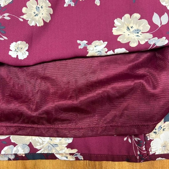 Lush Women Maroon Floral Mini Dress Sleeveless Size S - Picture 5 of 8